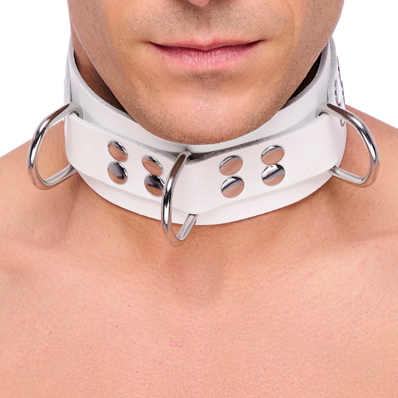collier en cuir ultra blanc 1