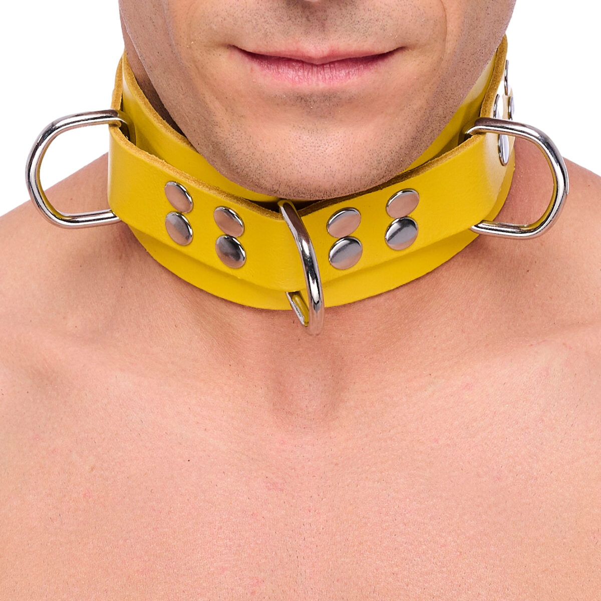 collier en cuir ultra jaune 1