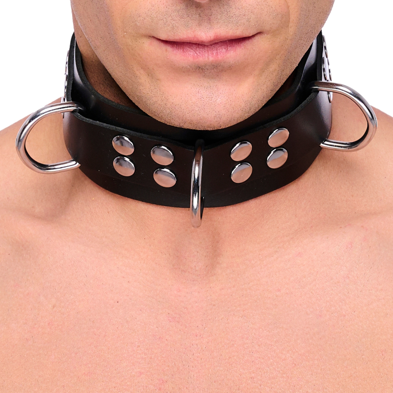 collier en cuir ultra noir 1