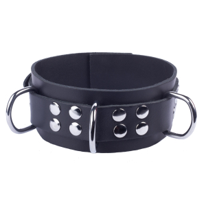 collier en cuir ultra noir scaled