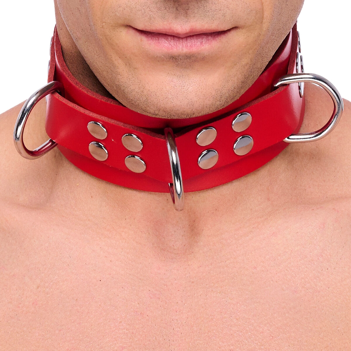 collier en cuir ultra rouge 1