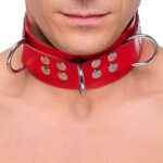 collier en cuir ultra rouge 1