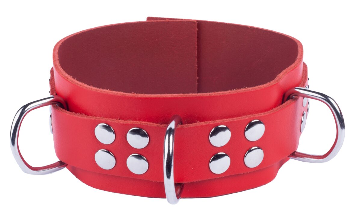 collier en cuir ultra rouge scaled