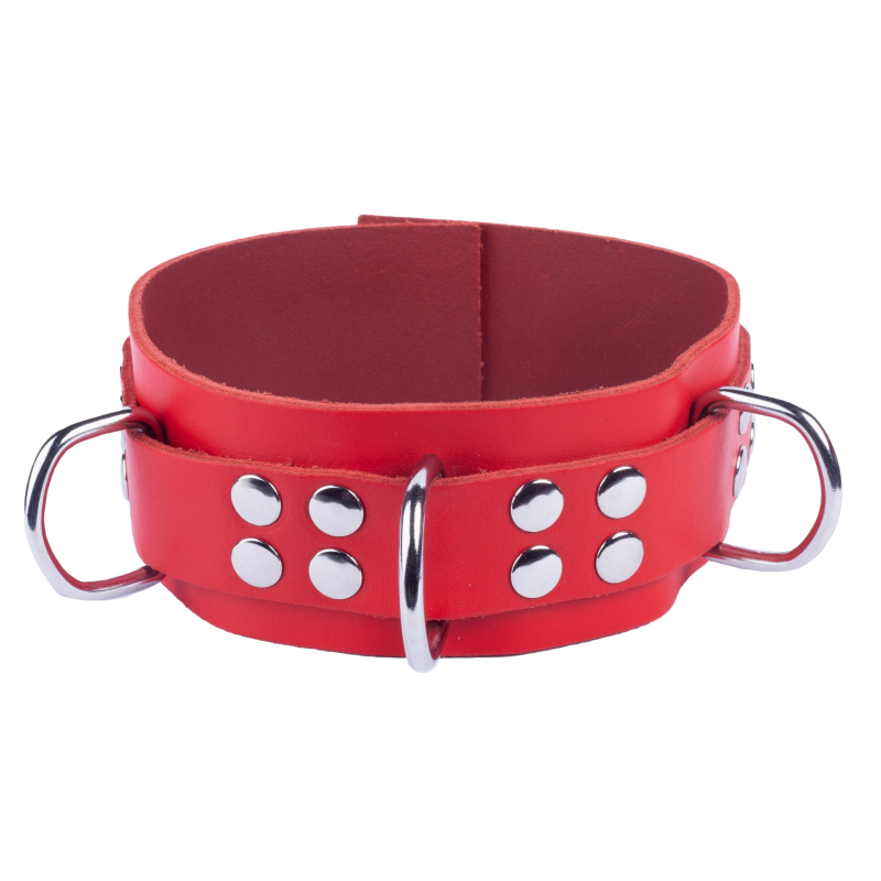 collier en cuir ultra rouge scaled