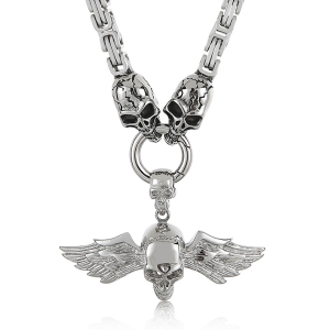 collier en metal neck skull 70cm