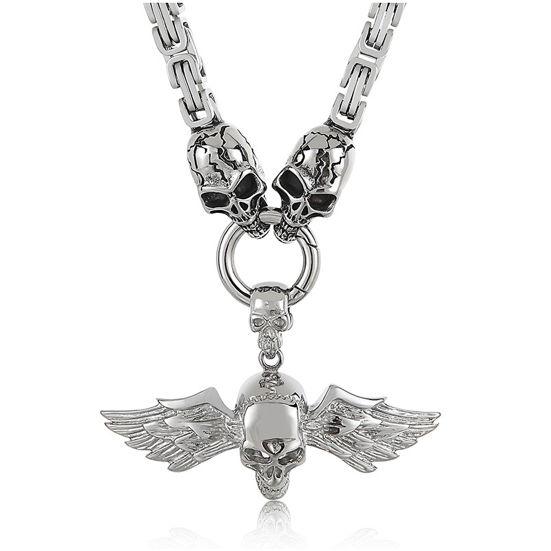 collier en metal neck skull 70cm