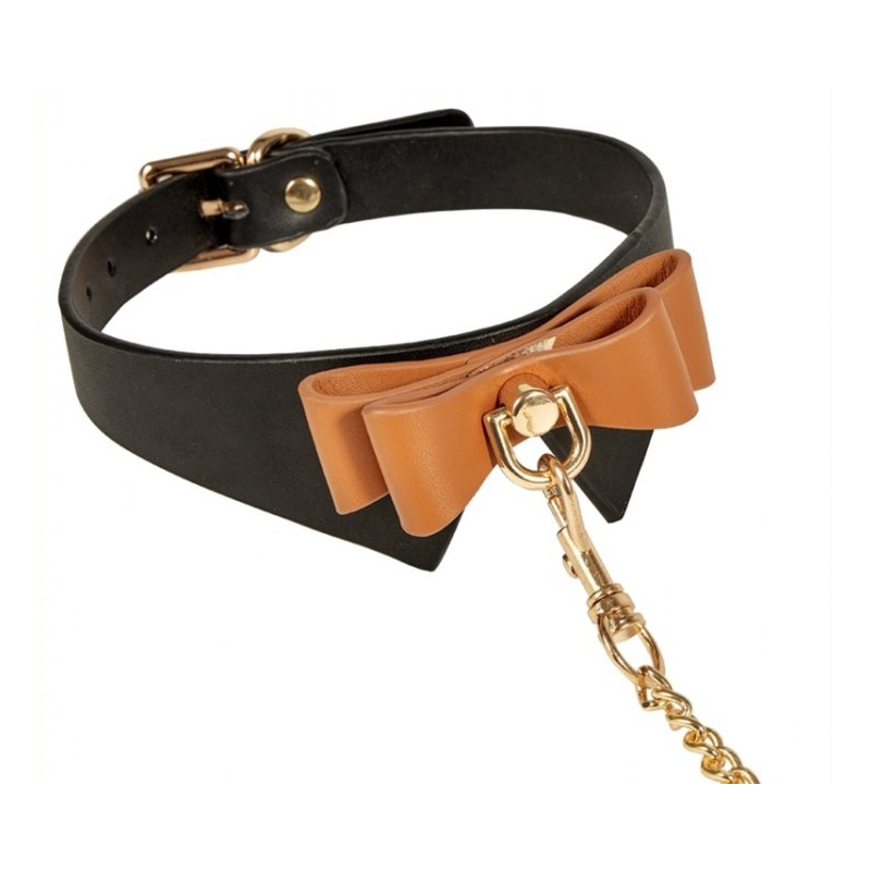collier et laisse butler noir et marron 1