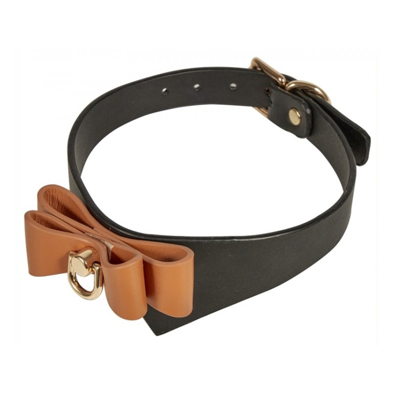collier et laisse butler noir et marron 2