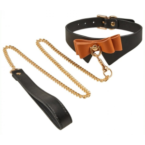 collier et laisse butler noir et marron