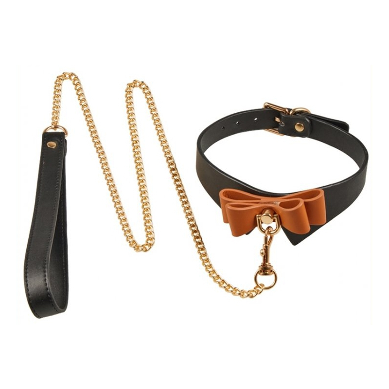 collier et laisse butler noir et marron 4