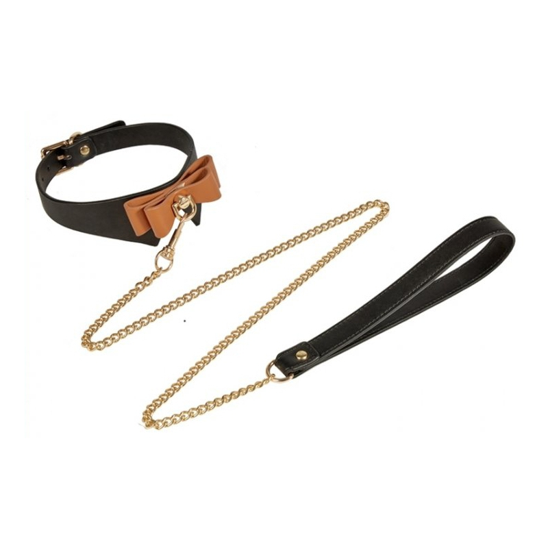 collier et laisse butler noir et marron 5