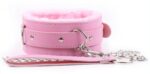 collier et laisse fur rose