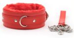 collier et laisse fur sweet rouge
