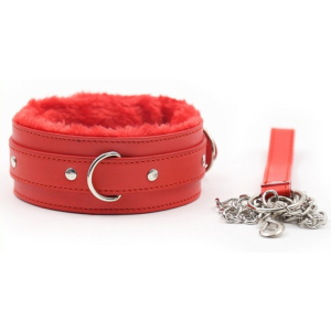 collier et laisse fur sweet rouge