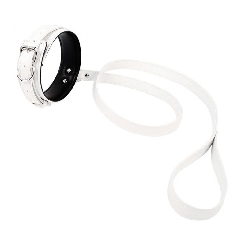 collier et laisse lighty blanc