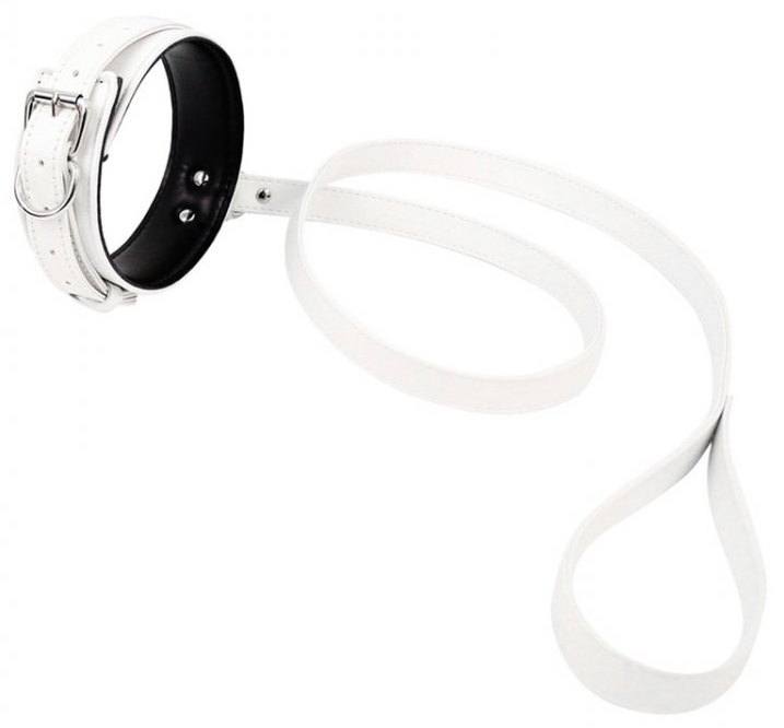 collier et laisse lighty blanc