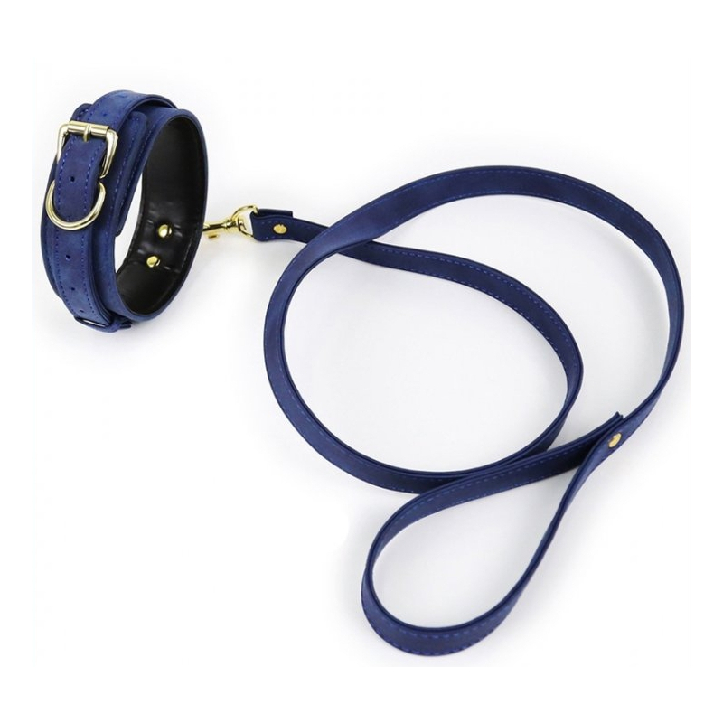 collier et laisse lighty bleu
