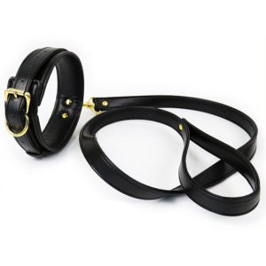collier et laisse lighty noir