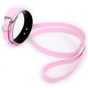 collier et laisse lighty rose