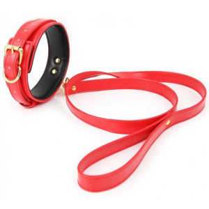 collier et laisse lighty rouge