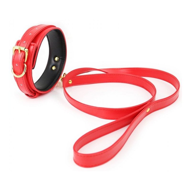 collier et laisse lighty rouge