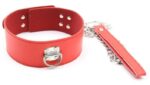 collier et laisse pin lock rouge
