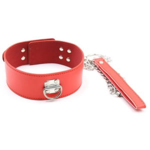 collier et laisse pin lock rouge