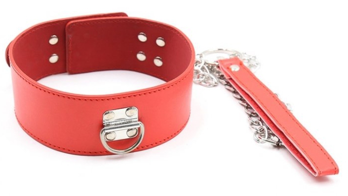 collier et laisse pin lock rouge