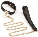 collier et laisse sclave noirs