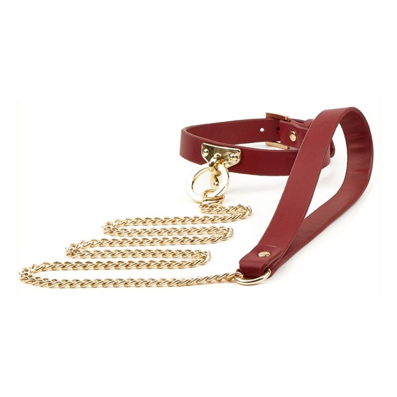 collier et laisse sclave rouge 1