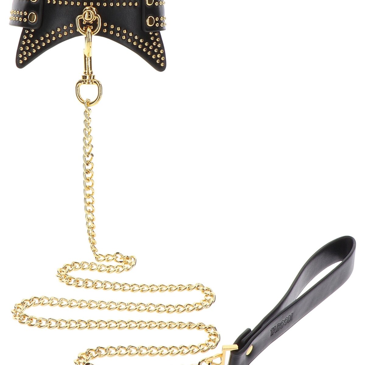 collier et laisse studded vogue noir