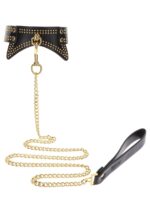 collier et laisse studded vogue noir