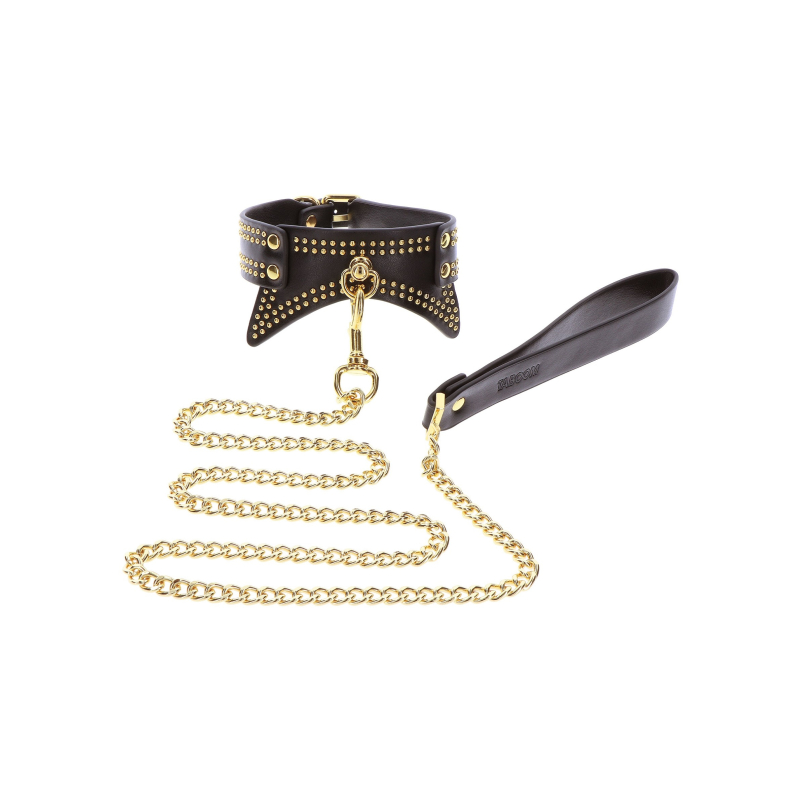 collier et laisse studded vogue noir 2