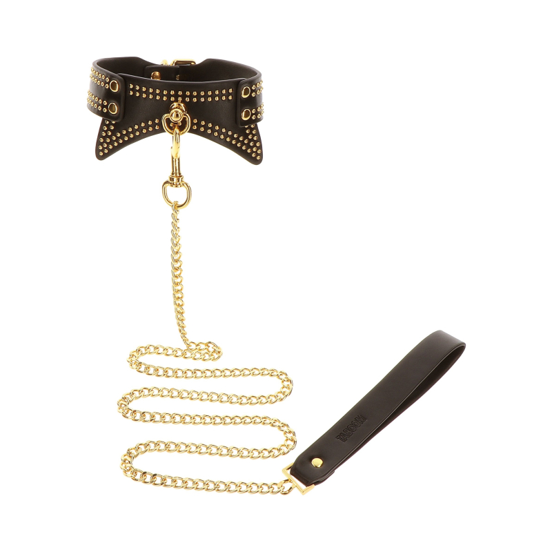 collier et laisse studded vogue noir 3