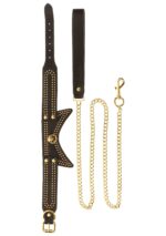 collier et laisse studded vogue noir 4