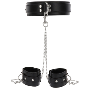 collier et menottes de poignets heavy taboom noir