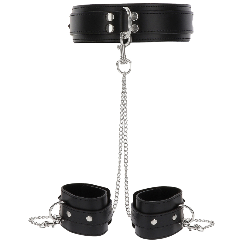 collier et menottes de poignets heavy taboom noir