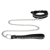 collier laisse a strass diamond studded noir