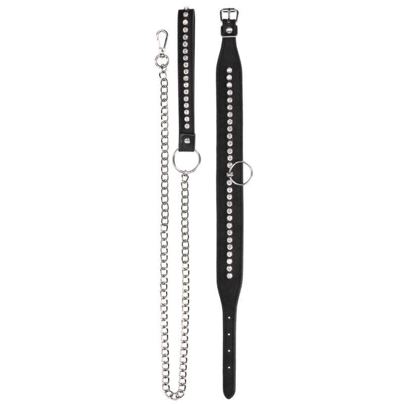 collier laisse a strass diamond studded noir 4