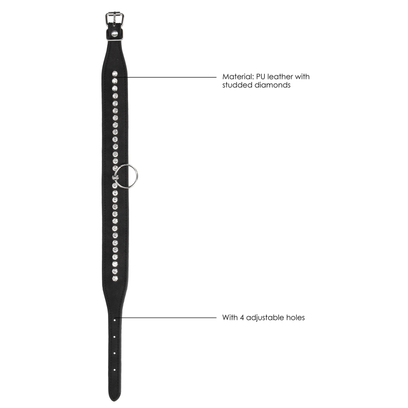 collier laisse a strass diamond studded noir 5