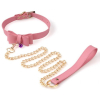 collier laisse bow rose