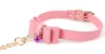 collier laisse bow rose 2