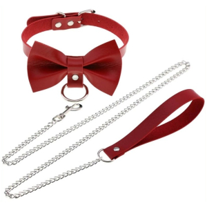 collier laisse bowy slave rouge