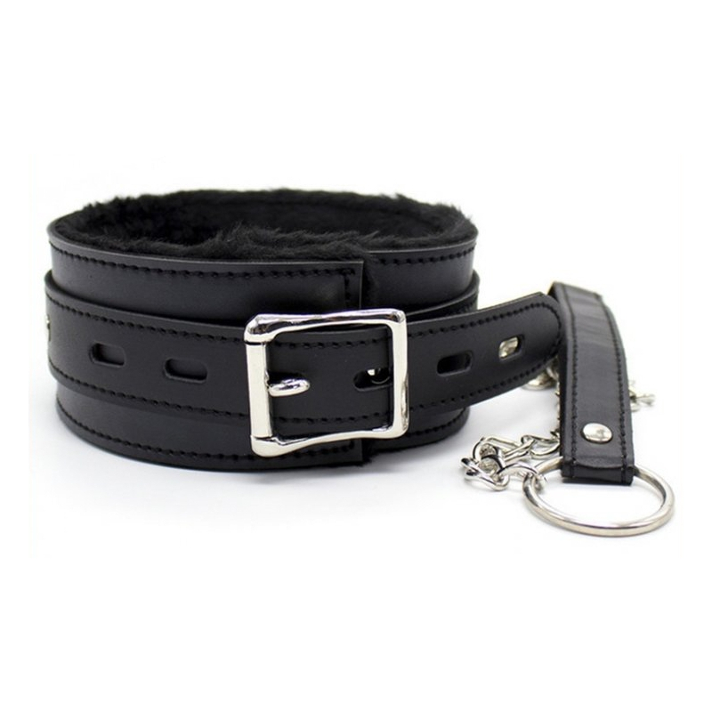 collier laisse fur noir 2