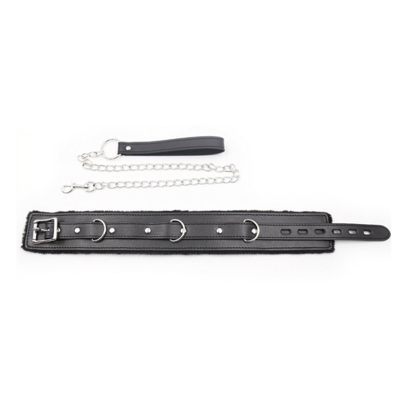 collier laisse fur noir 3