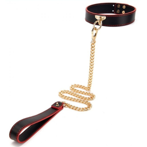 collier laisse maestro noir et rouge