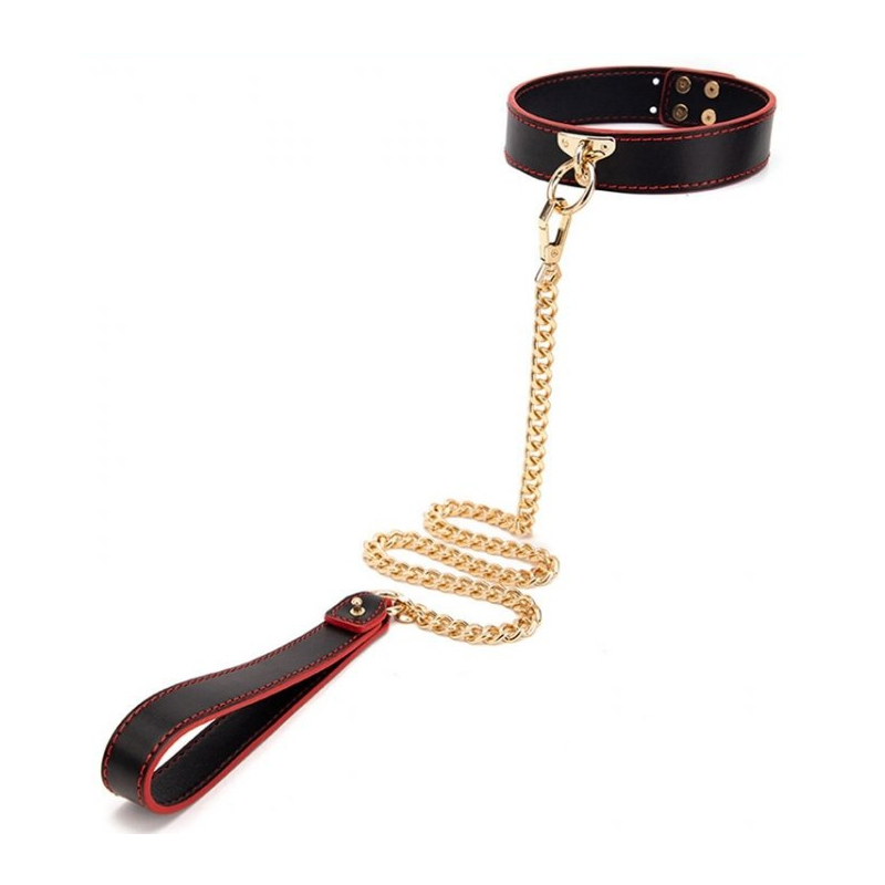 collier laisse maestro noir et rouge