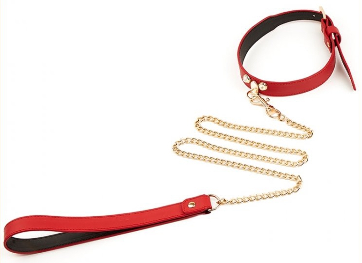 collier laisse master me rouge