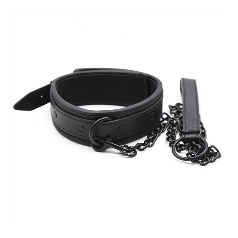 collier laisse noir 1