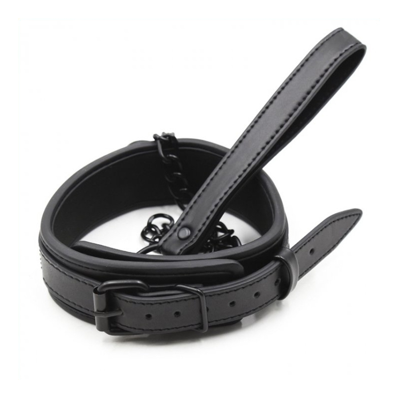 collier laisse noir